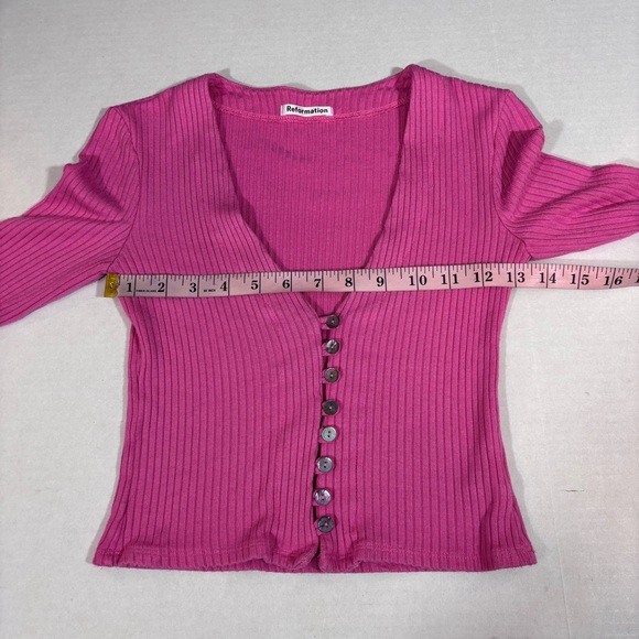 Reformation Gellar Knit Top Pink Size XS - Picture 13 of 14